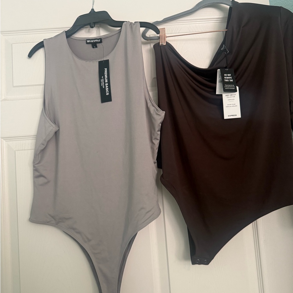 Express Gray and Brown Women's Bodysuits